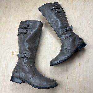 Born Gray Leather Buckle Boots